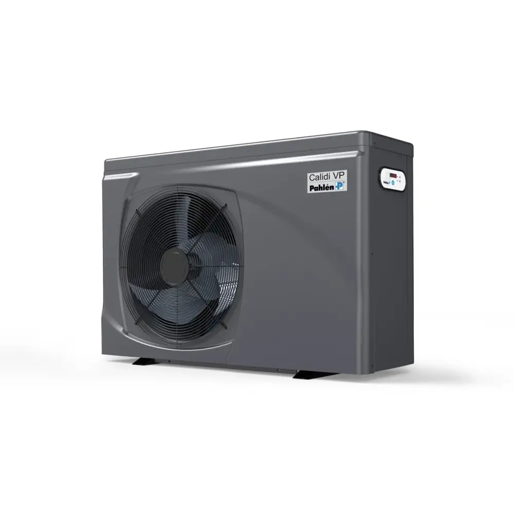 Pahlen Calidi VP13 poolvärmepump med grå rektangulär utomhusenhet